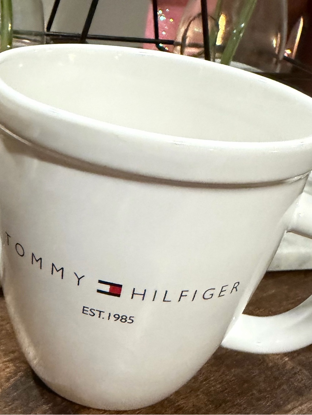 Tommy Hilfiger White Ceramic Mug with Red and Blue Logo
